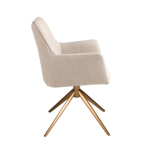 Scaun modern pivotant tesatura Crem - Img 3