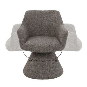 Scaun pivotant AMBIENTO tesatura Chenille maro - Img 6