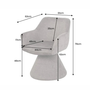Scaun pivotant AMBIENTO tesatura Chenille stone - Img 3
