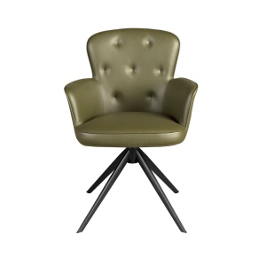 Scaun pivotant design LUX, Piele sintetica, Dark green - Img 5