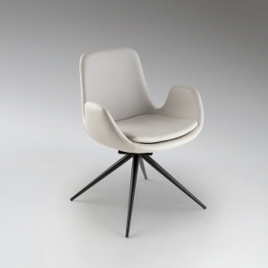 Scaun pivotant dining design elegant Zuna alb - Img 4