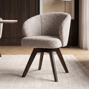 Scaun pivotant lemn de stejar, material texturat WALKURE