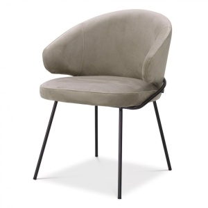 Scaun tapitat design LUX Kinley, catifea savona greige 115875 HZ