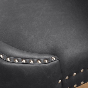 Set 2 scaune Stil Baroc, Piele Sintetica, Negru Vintage, CASTLE - Img 8