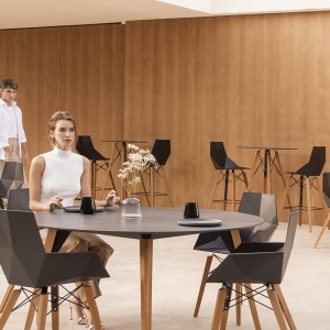 Set 4 scaune de bar de interior design modern premium FAZ CHAIR lemn 54301 - Img 2