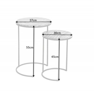 Set de 2 masute design minimalist Elements, marmura gri - Img 5