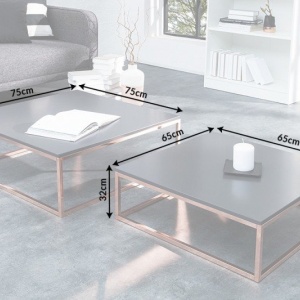 Set de 2 masute design modern Elements, cupru/ antracit A-37733 VC - Img 6