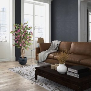 Set de 2 plante artificiale, Bougainvillea roz H-120cm - Img 2