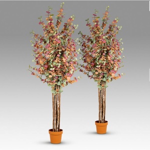 Set de 2 plante artificiale, Eucalipt colorat H-200cm