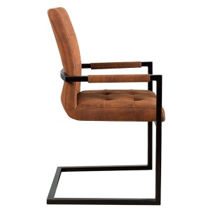 Set de 2 scaune cu brate, design industrial style, Oxford coniac A-36959 VC - Img 2
