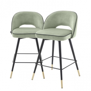 Set de 2 scaune de bar design modern Cliff, H-92,5cm verde 114321 HZ