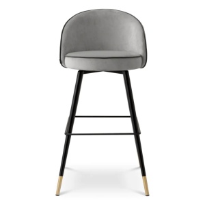 Set de 2 scaune de bar pivotante, design LUX, Bar Stool Cooper gri deschis - Img 3