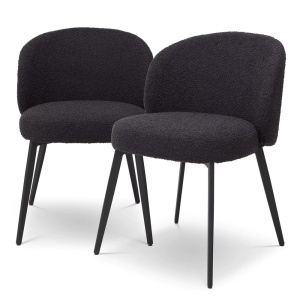 Set de 2 scaune design LUX Lloyd, boucle negru 115994 HZ