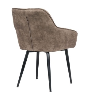 Set de 2 scaune elegante, cu brate si tapiterie din microfibra, Turin taupe A-38790 VC - Img 3