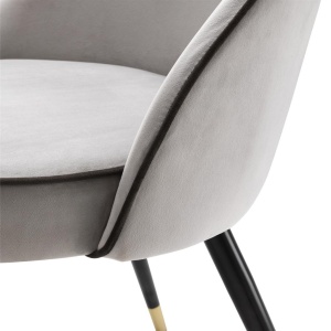 Set de 2 scaune elegante design LUX Cooper, catifea gri deschis 113124 HZ - Img 6