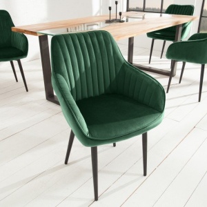 Set de 2 scaune elegante, tapitate Turin verde smarald - Img 3