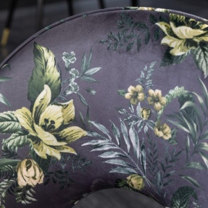 Set de 2 scaune moderne tapitate cu model floral Boutique gri - Img 4