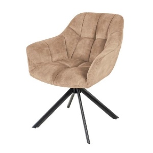 Set de 2 scaune pivotante PAPILLON catifea greige/ negru - Img 11