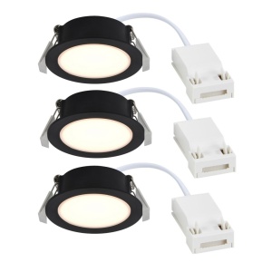 Set de 3 spoturi incastrabile baie IP65 LED Olea negru