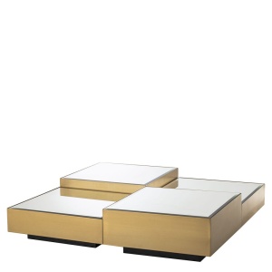 Set de 4 masute de cafea design LUX Esposito, alama periata 114369 HZ - Img 2