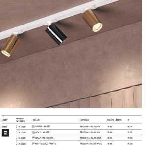 Spot, accesoriu pentru sinele monofazate Unity, Focus S auriu mat, alb - Img 5