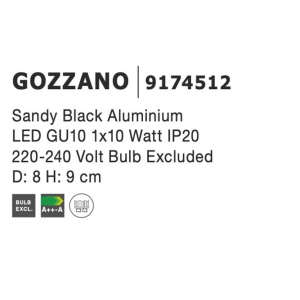 Spot aplicat directionabil GOZZANO negru NVL-9174512 - Img 3