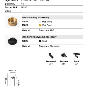 Spot aplicat directionabil STAN Slim Bronze+Matt Black - Img 3