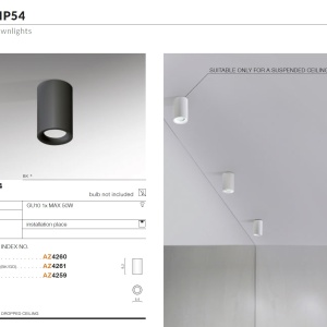 Spot aplicat tavan/plafon EIGER IP54 negru 97866 universul-luminii.ro