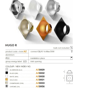 Spot aplicat tavan/plafon stil modern Hugo Aluminiu 48536 universul-luminii.ro