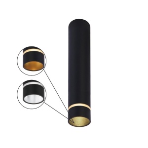 Spot aplicat tavan SPLIT negru L-20,2cm