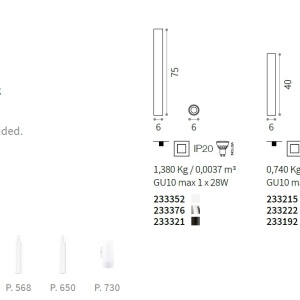 Spot cilindric aplicat LOOK PL1 H20 BIANCO 233079 IDL 63556 universul-luminii.ro