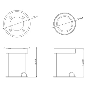 Spot incastrabil de exterior din otel inoxidabil GU10 si protectie IP67 rotund STYLE II 31100 GL 183536 universul-luminii.ro