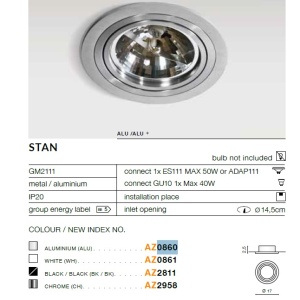 Spot incastrabil directionabil de tavan/plafon STAN WH 81586 universul-luminii.ro