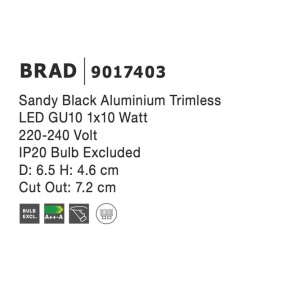 Spot incastrabil tavan fals BRAD NVL-9017403 83736 universul-luminii.ro