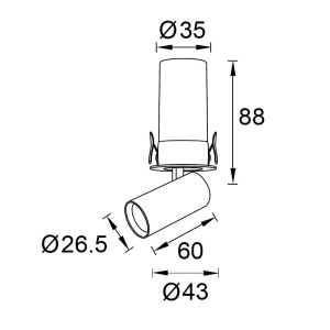 Spot LED 3000K incastrabil GARDA Mini 2,7cm negru - Img 2