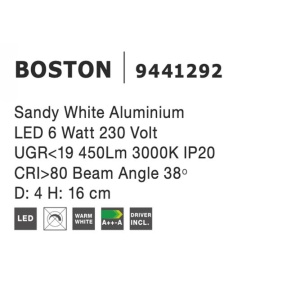 Spot LED aplicat ajustabil design modern BOSTON alb - Img 5