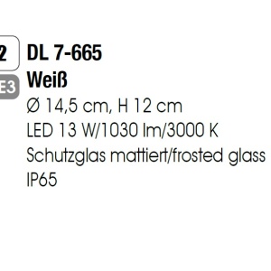 Spot LED aplicat cu protectie la umiditate IP65, SPUTNIK 14,5cm, alb 94196 universul-luminii.ro