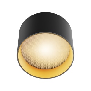 Spot LED aplicat design tehnic Vega D-9cm negru/auriu - Img 1
