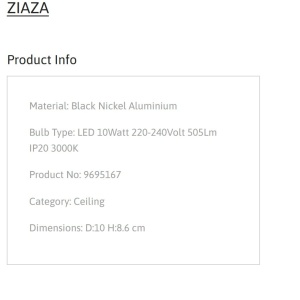 Spot LED aplicat diametru 10cm ZIAZA nickel negru, NVL-9695167 246306 universul-luminii.ro
