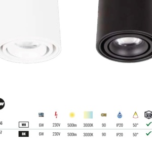 Spot LED aplicat Fix D-7cm alb - Img 4