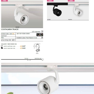 Spot LED directionabil pe sina COSTA ARM TRACK negru ZZ AZ3486 81186 universul-luminii.ro