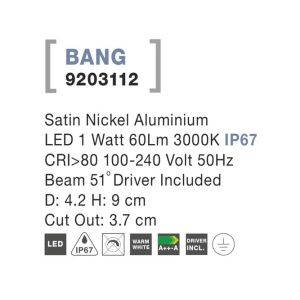 Spot LED incastrabil ambiental de exterior IP67 BANG NVL-9203112 79776 universul-luminii.ro