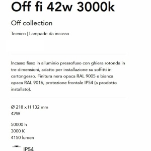 Spot LED incastrabil cu protectie IP54 Off fi 42w 3000k alb 165736 universul-luminii.ro