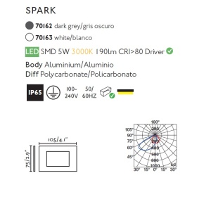Spot LED incastrabil de exterior IP65 iluminat ambiental SPARK-1 alb 82076 universul-luminii.ro