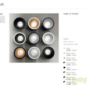 Spot LED incastrabil design modern GAME FI1 ROUND negru / auriu 192345 - Img 4