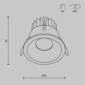 Spot LED incastrabil design modern IP65 Zoom negru 8,5cm 4000K 216926 universul-luminii.ro