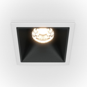 Spot LED incastrabil dimabil design tehnic Alpha alb, negru, 6,5x6,5cm, 3000K