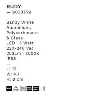 Spot LED incastrabil exterior, ambiental, IP65, RUDY alb 244416 universul-luminii.ro