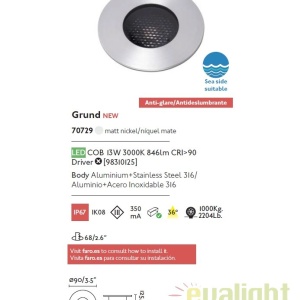 Spot LED incastrabil exterior pavaj GRUND 13W 70729 48076 universul-luminii.ro