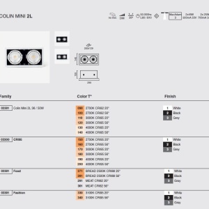 Spot LED incastrabil MINI COLIN-2 Black recessed CRI95 36-50W 2700K 56° 207096 universul-luminii.ro